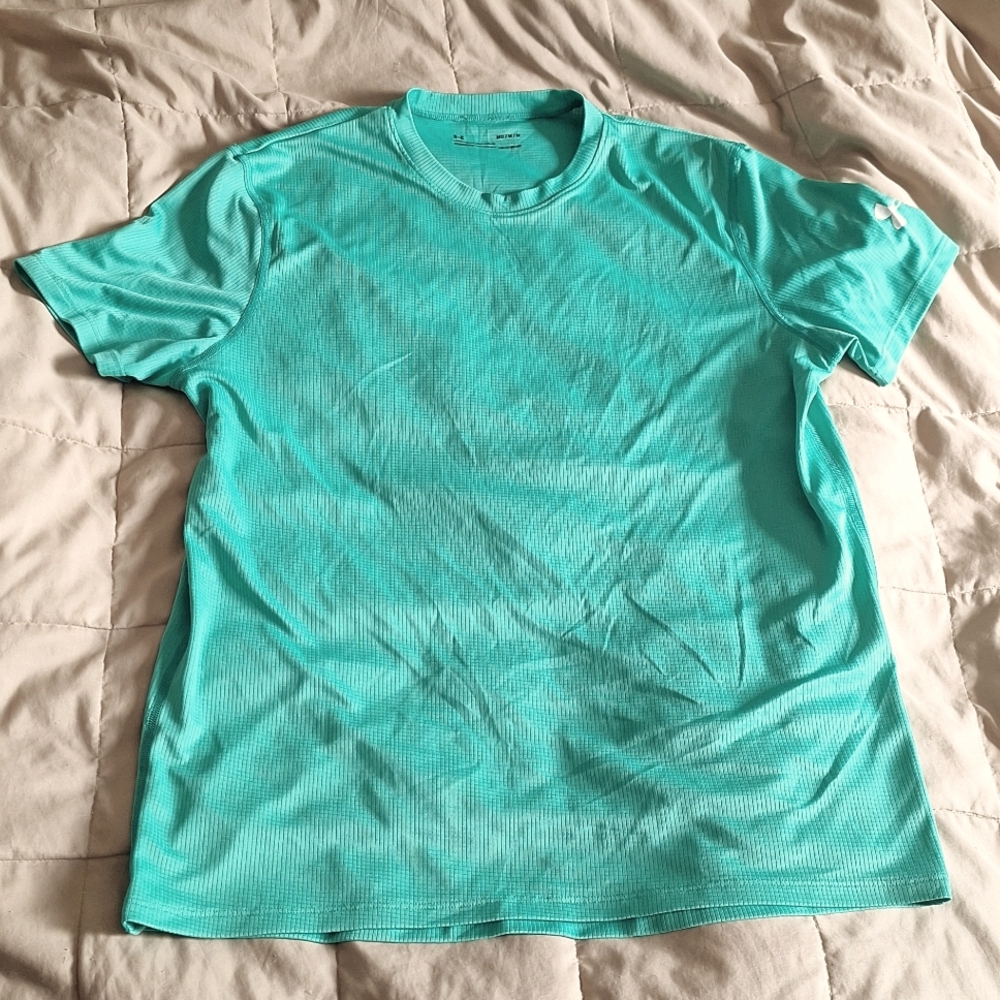 Underarmour mint green heat gear t shirt mens medium
